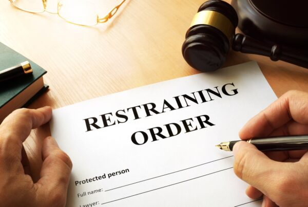 A restraining order document, highlighting its duration and legal implications for protection against harassment