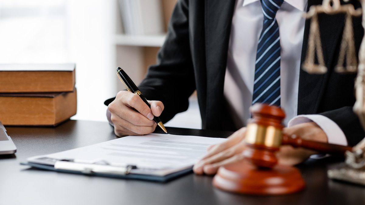 A lawyer taking notes on child custody