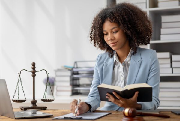 Attorney examining the separation case of a client