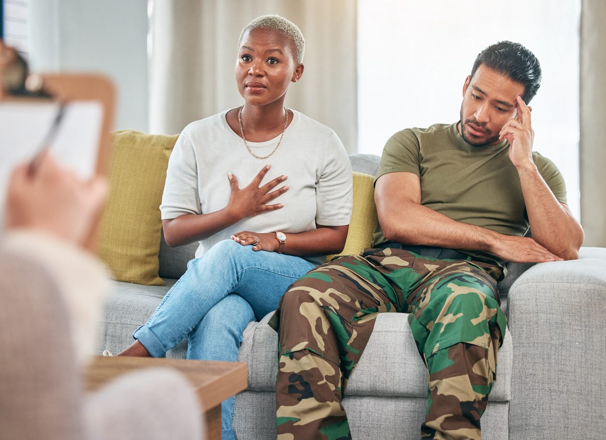 a couple going through a marriage counseling